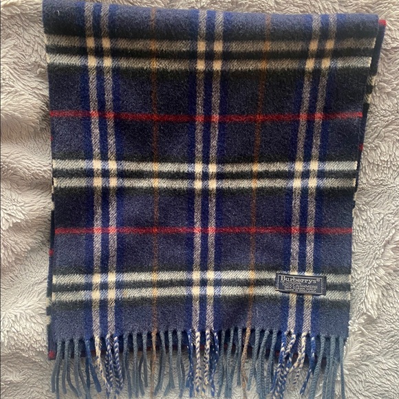 Burberry Authentic Vintage Blue Cashmere Scarf - Picture 1 of 4